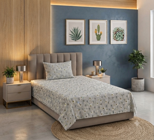 Llama Desert Trek Cotton Single Bedsheets
