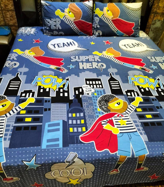 Super Hero Glow in The Dark Double Bedsheet