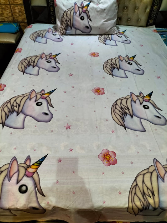 Unicorn Face Cotton Bedsheet