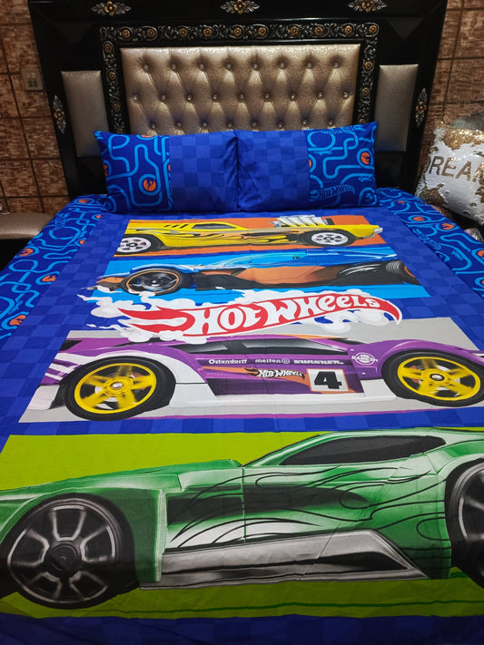 Hot Wheels Cars Double Bedsheet