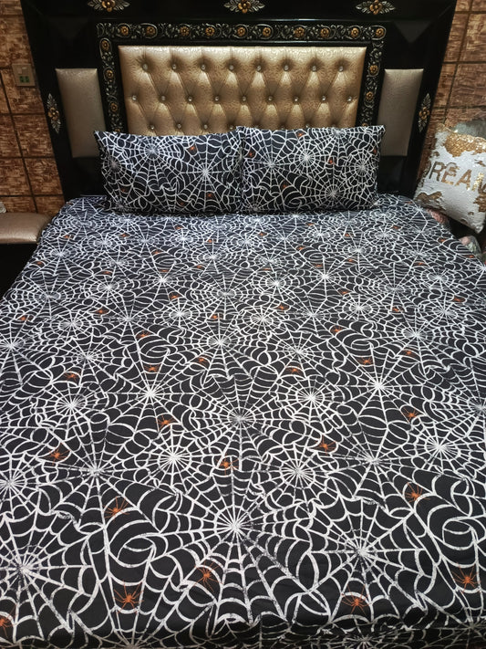 🕷 Spider Black Double Bedsheet
