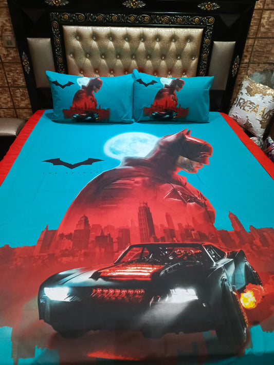 BatMan Car Double Bedsheet