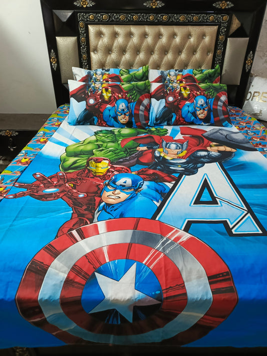 Avengers Team Double Bedsheet