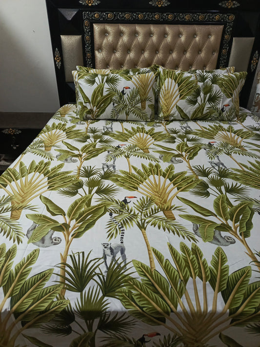 Forest Digital Print Sateen Double Bedsheet