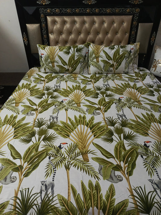 Tropical vintage Tree Cotton Sateen Bedsheets