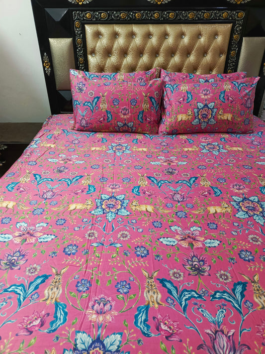 Digital Printed sateen Double Bedsheet