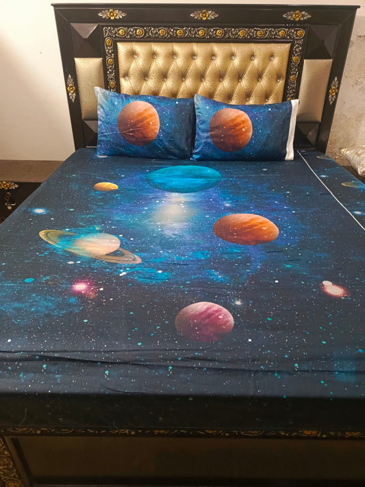 Space Galaxies Double Bedsheet