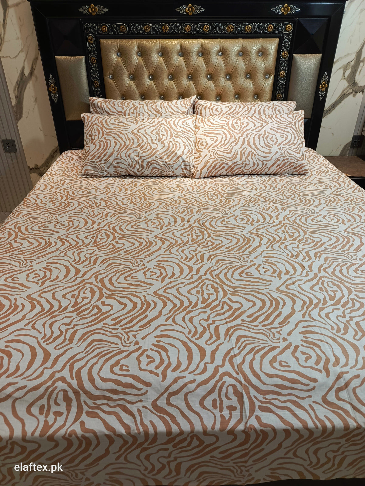 Elemental Melanie Beige Cotton Bedsheets