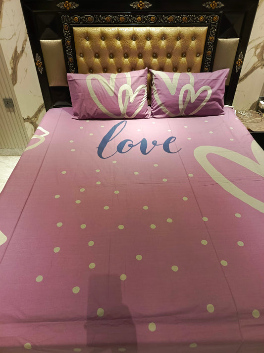 Love Hearts Double Bedsheet