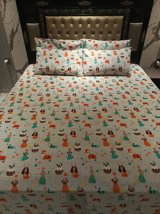 Kids Animals Cotton Bedsheet
