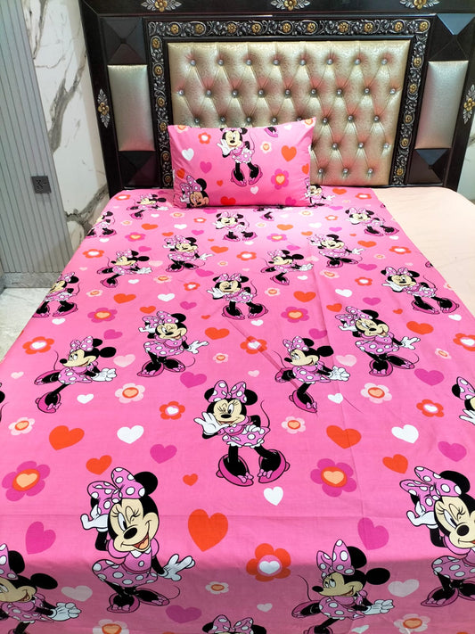 Minnie Sweet Fantasy 🌸 Cotton Single Bedsheets