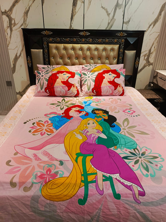 Fairytale Friends Disney Cotton Double Bedsheets