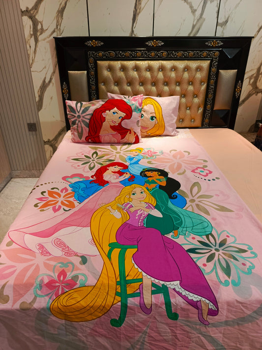 Fairytale Friends Disney Cotton Single Bedsheets