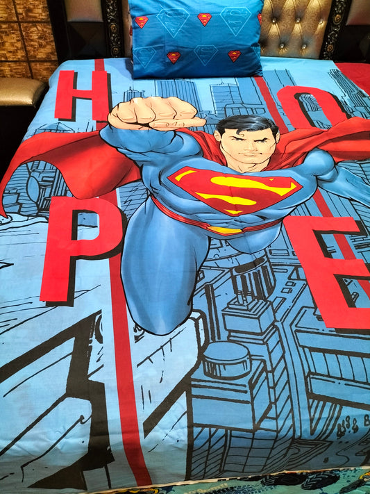 SuperMan Cotton Bedsheets