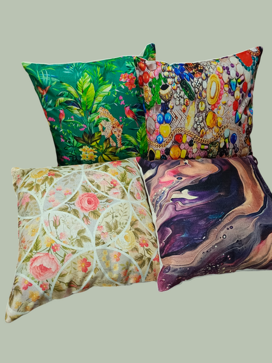 Pack Of 4 Khaddi Digital Printed Cushions Covers Size 16×16