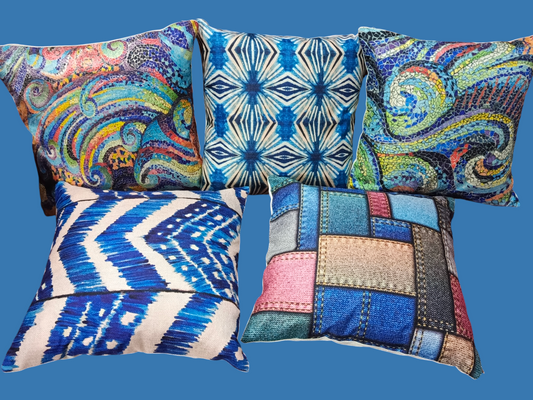 Pack of 5 Khaddi Digital Printed Cushions Covers Size 16×16