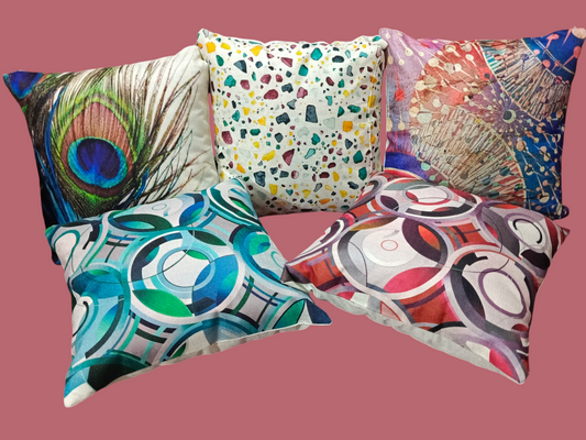 Pack Of 5 Khaddi Digital Printed Cushions Covers Size 16×16