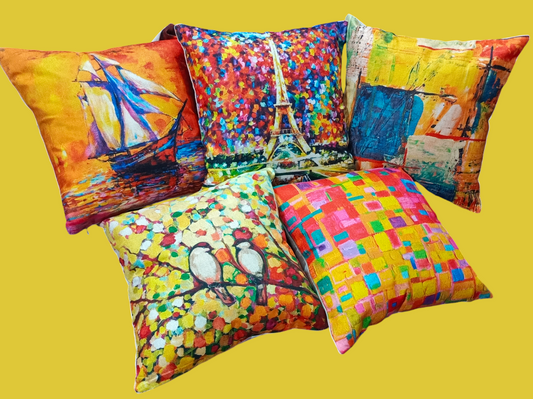 Pack of 5 khaddi Digital Printed Cushions Covers