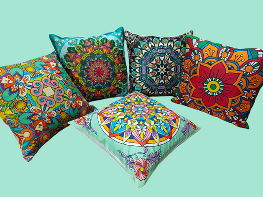 Pack Of 5 Khaddi Digital Printed Cushions Covers Size 16×16