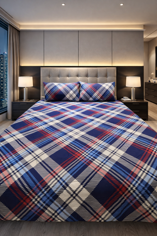 BuR Burry Check Cotton Bedsheet