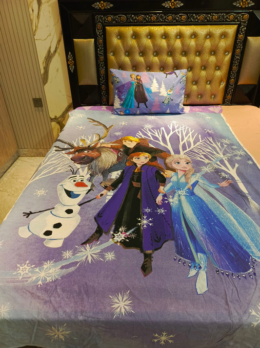 Frozen Family Cotton Single Bedsheets