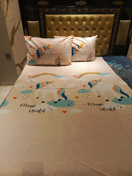 Unicorn Magic World Cotton Bedsheets