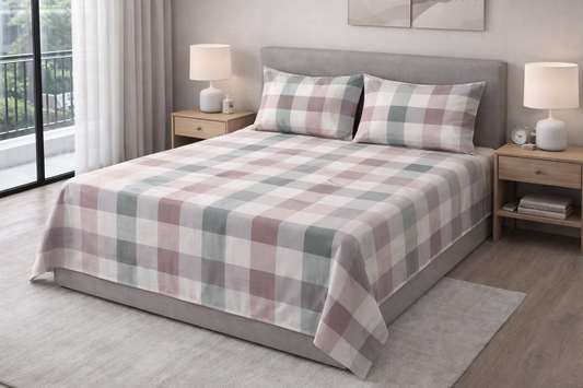 Heritage Check Cotton Double (king) Bedsheets