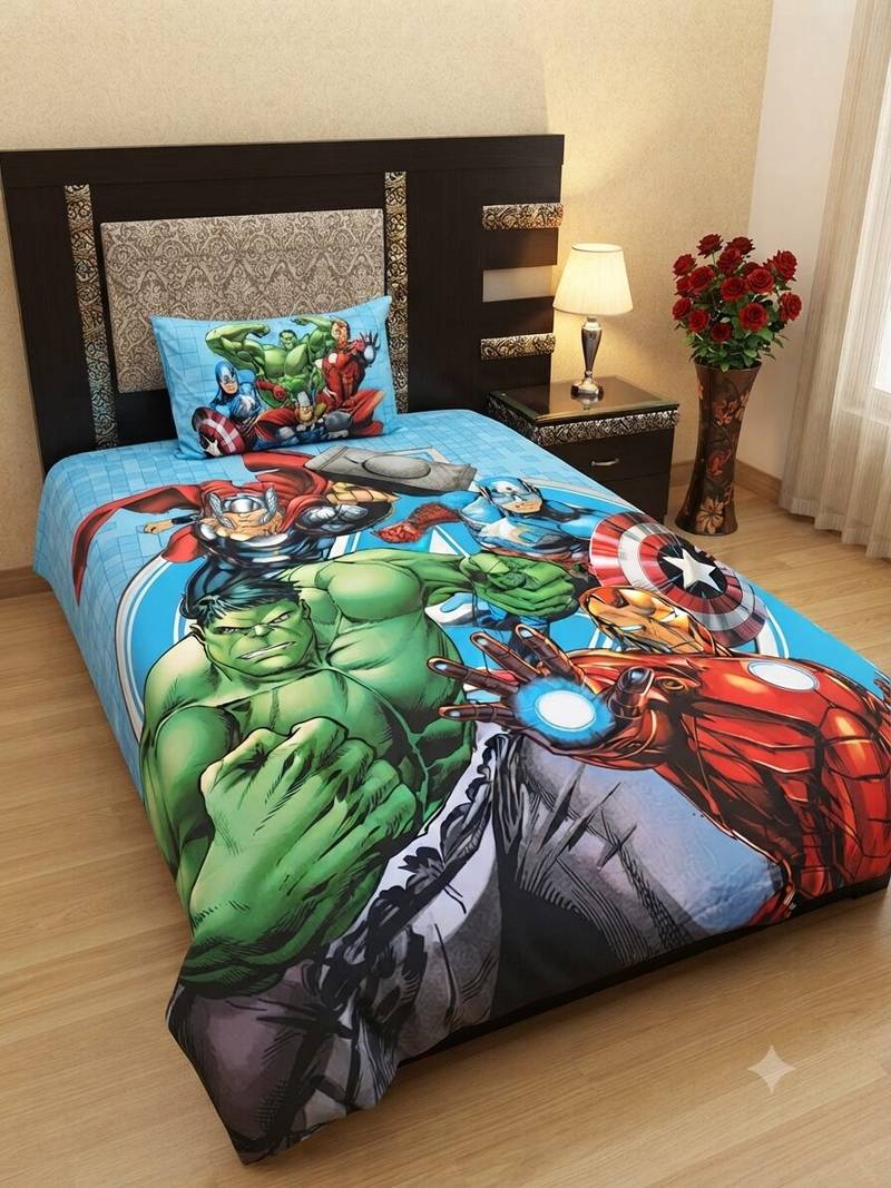 Marvel Power Strike Cotton Single Bedsheet
