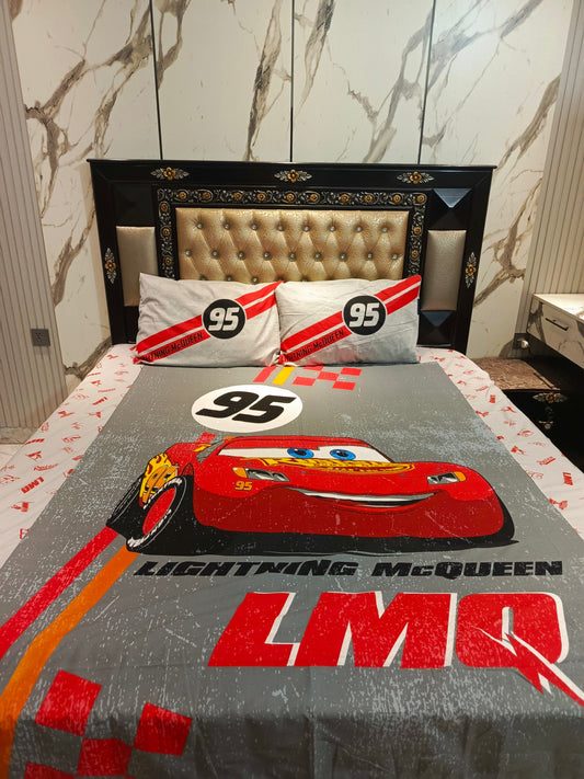 LMQ Track Star Cotton Double Bedsheets