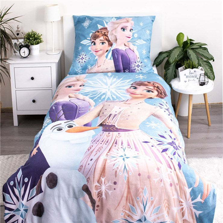 Disney Frozen With Anna Elsa & Snow Summer 4Pc Comforter Set