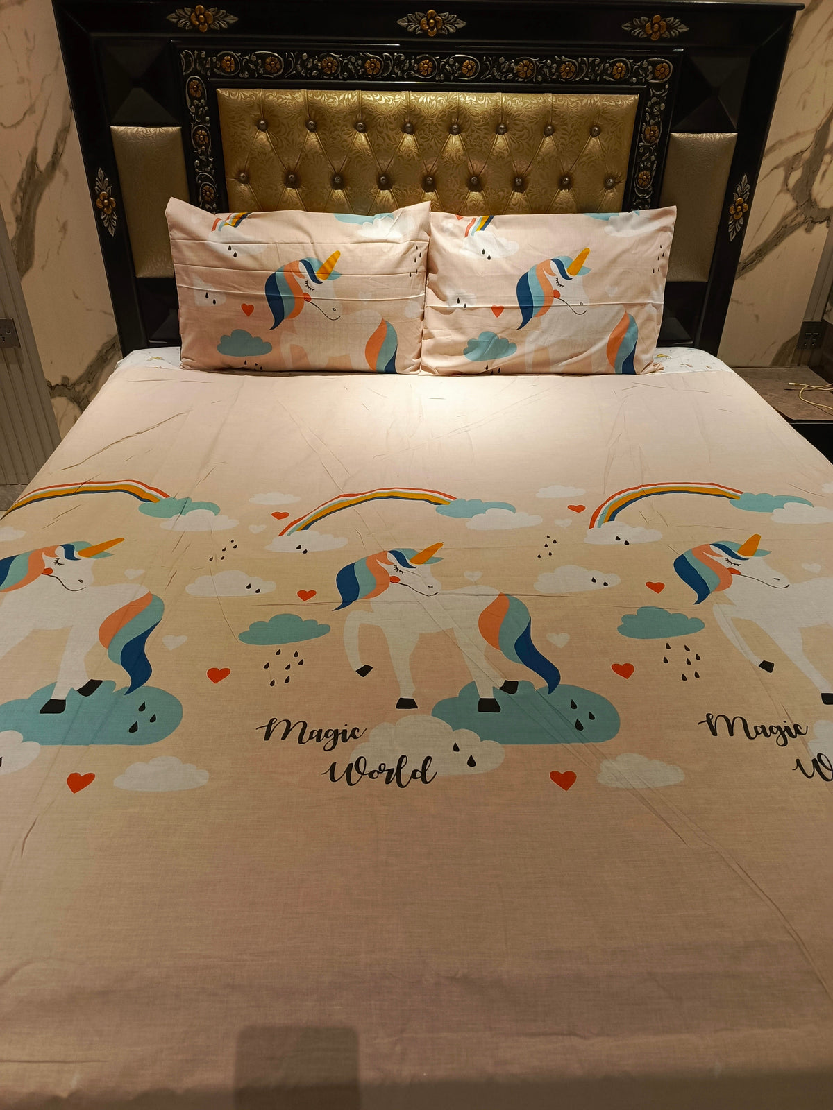 Unicorn Magic World Cotton Bedsheets